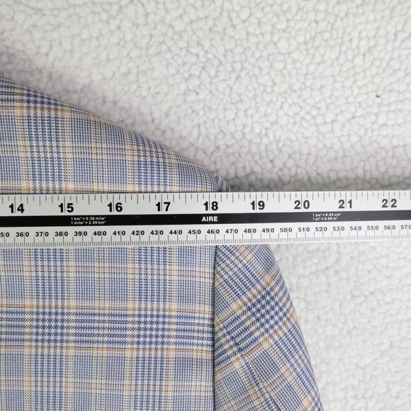 Peter Millar Blazer Mens 40S Blue Yellow Plaid Two Button Wool Performance - Picture 8 of 16